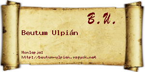 Beutum Ulpián névjegykártya